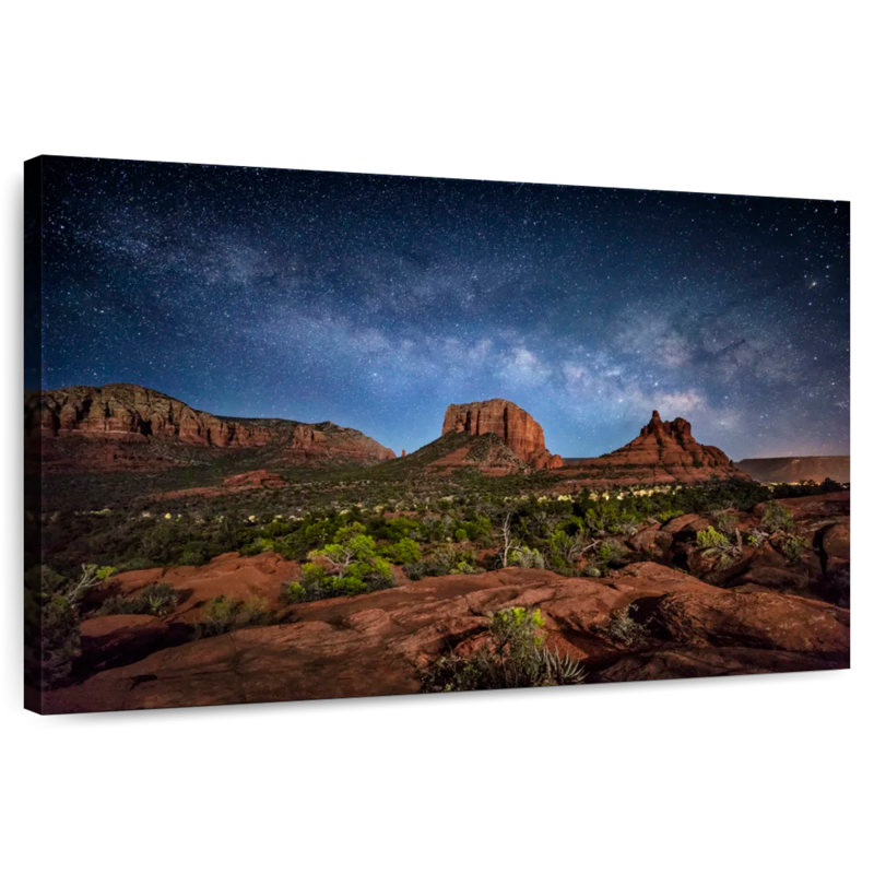 Oberle Voie laiteuse et clair de lune sur les roches rouges de Sedona, H 8 po x l 12 po