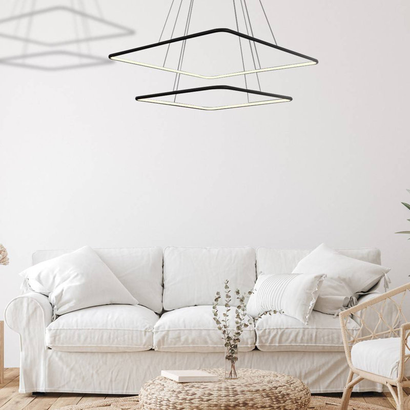 Casimera 2 - Light Square/Rectangle Pendant, Black