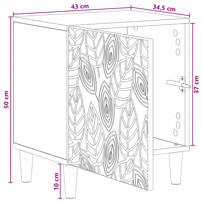 43cm W Composite Bedside Table, White