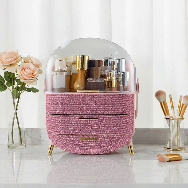 Plastic Makeup Organiser, Pink