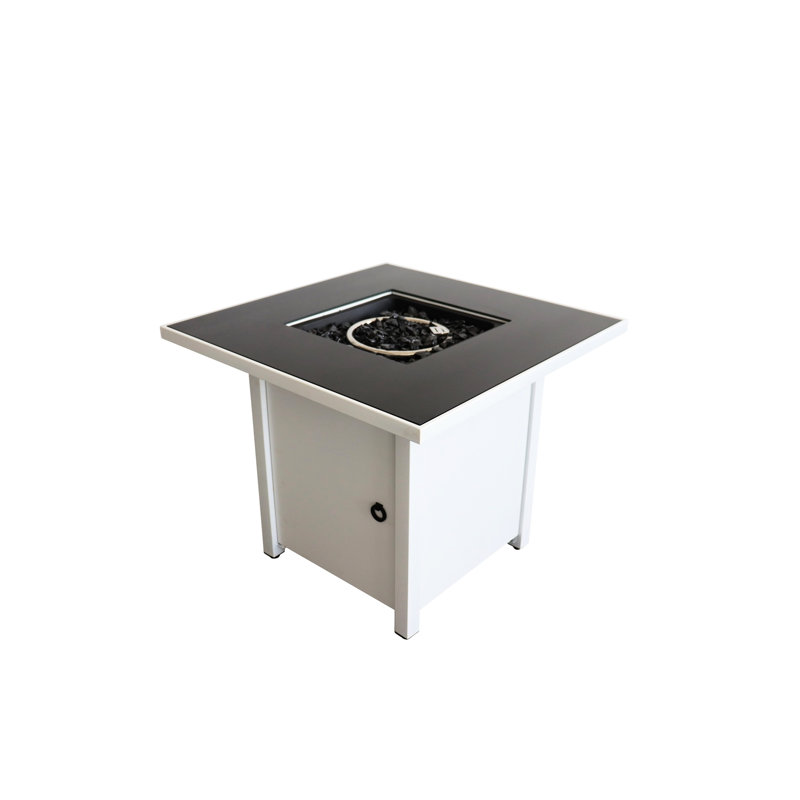 Table en acier blanc de 30 pouces - génération de chaleur 40000, combustion 24 heures, allumage par bouton-poussoir, dégagement d'énergie Garden Bliss, combustion, euphoria