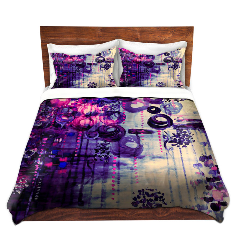 Ensemble de housse de couette à rêves atomiques, 1 housse simple + 1 taie standard, Rose / rosé / mauve