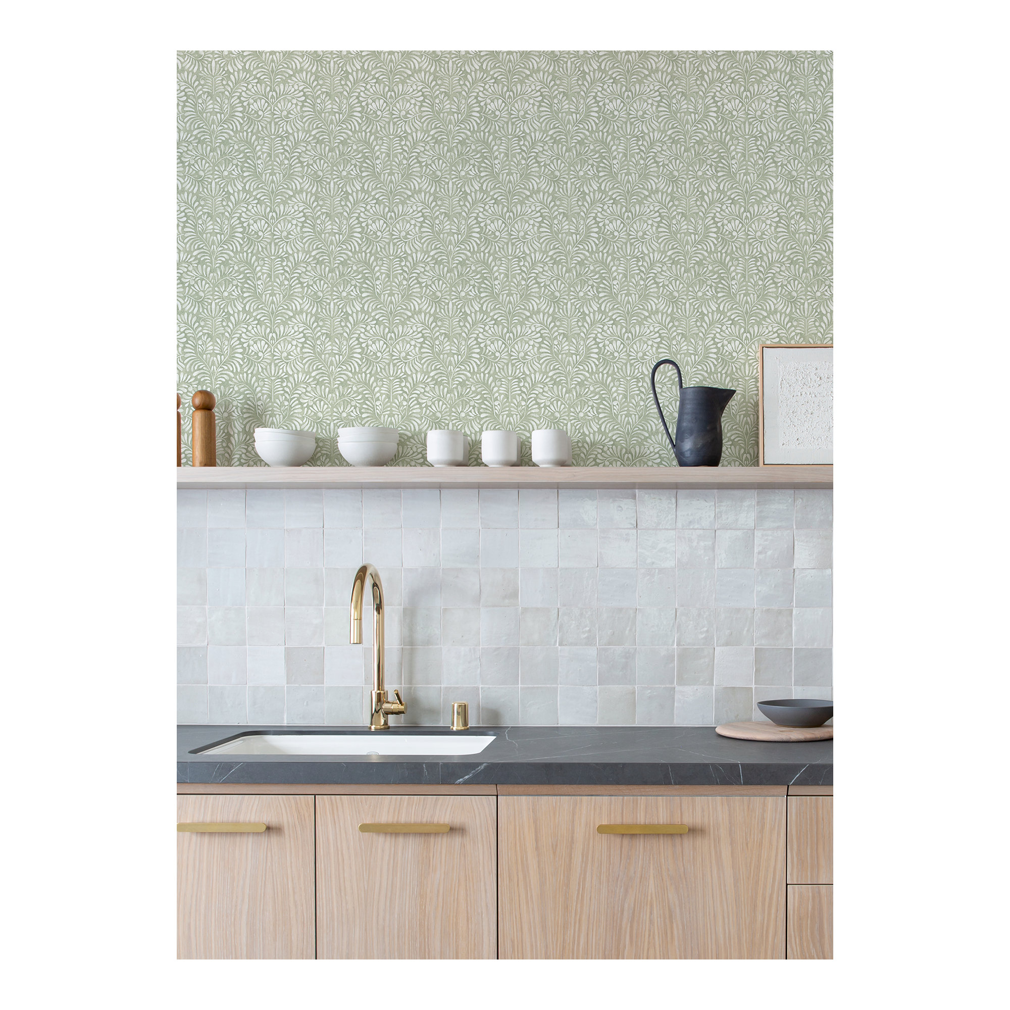 Cedric Floral Wallpaper, Green