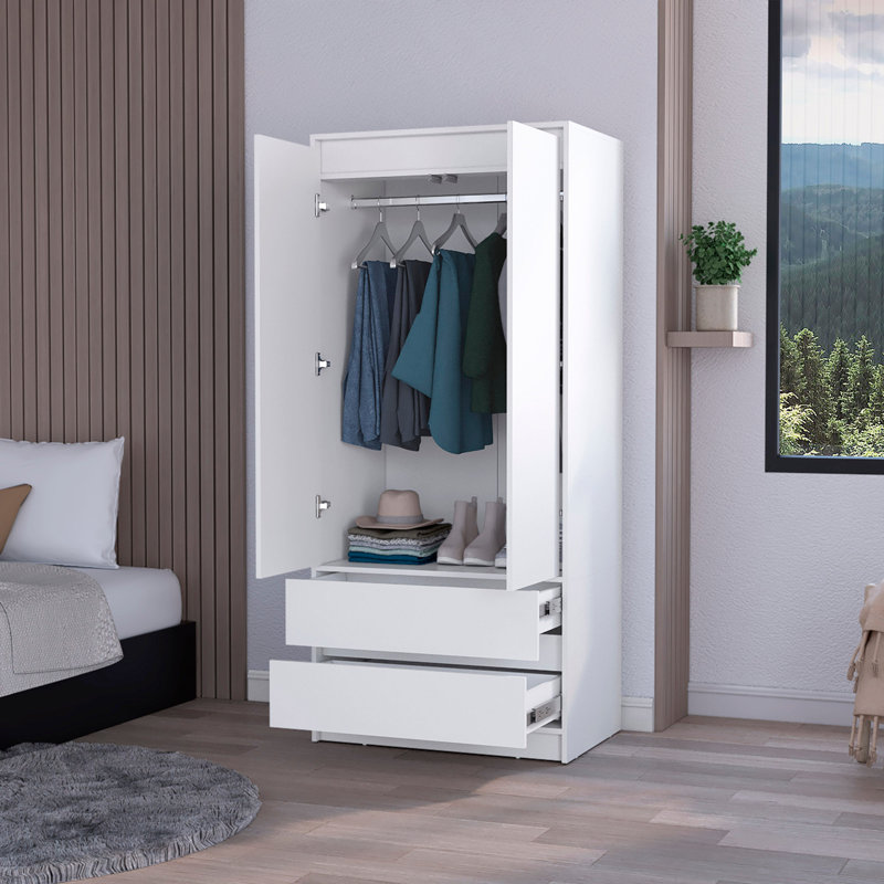 Armoire 2 tiroirs, Blanc