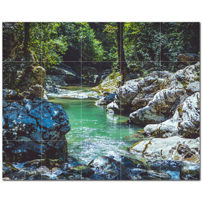 Panneau mural décoratif en céramique 12 po x 12 po River Photo