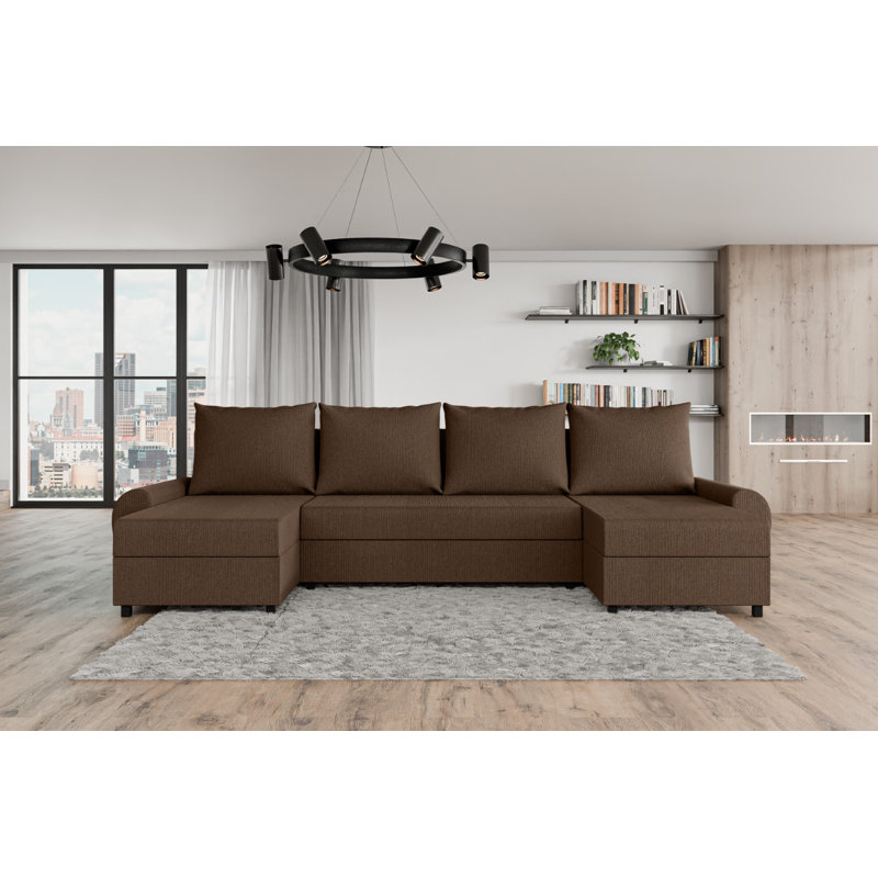 Benedicto 5 Seater Corner Sofa , Brown - Cord 205.18
