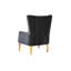 Chaise d'appoint rembourrée Lippa en tissu noir avec pieds en acier inoxydable doré, rembourrage en mousse et structure en bois robuste-35561861