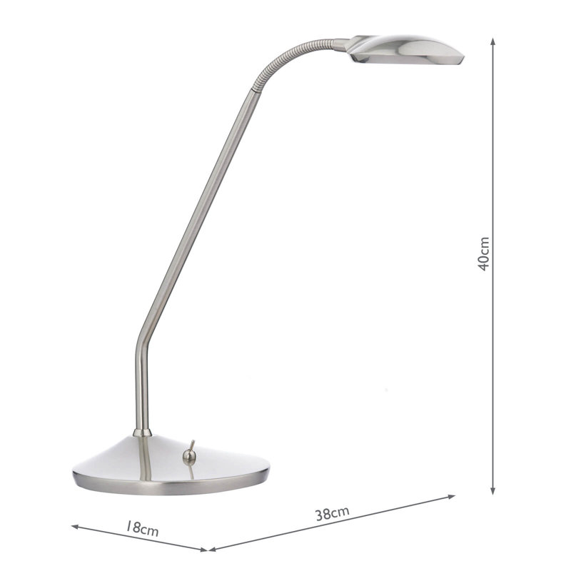 Park Avenue Metal Desk Lamp, Satin Chrome