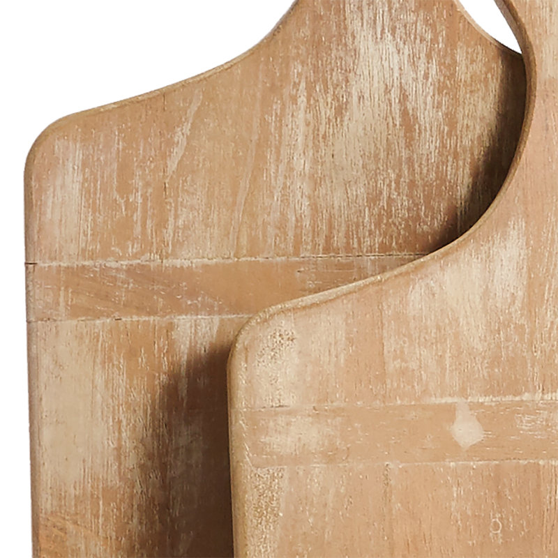 Jana Inlaid Wood Whitewash Cutting Boards, Set of 2
