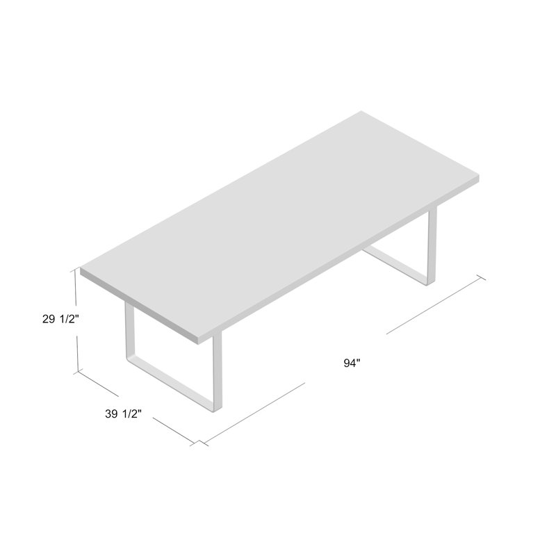 Miro Rectangular 94" Conference Table, Walnut, Black