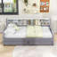 Lit de jour simple rembourré avec tablettes et 2 tiroirs-739571171
