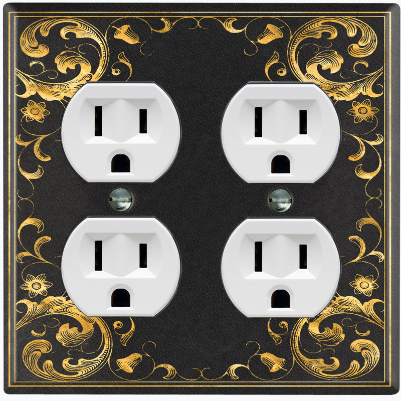 Patterned 2 - Gang Duplex Outlet Standard Wall Plate