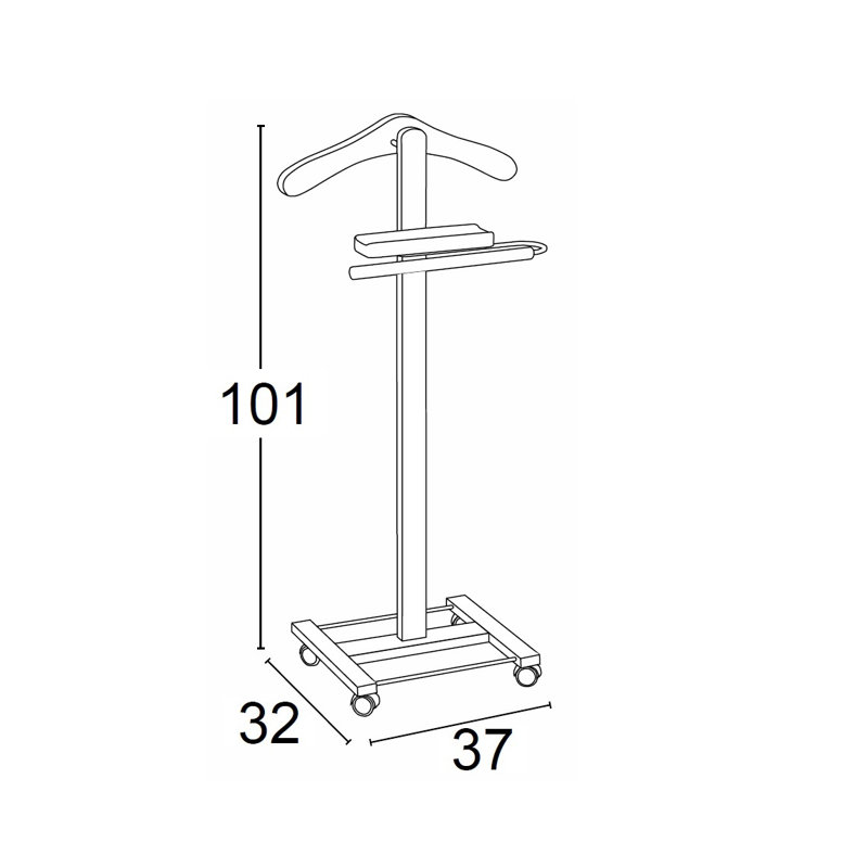 Parrott Solid Wood Freestanding Valet Stand
