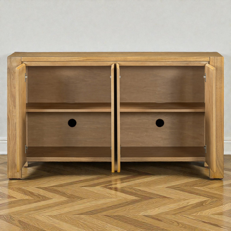 Retro 59" Wide Rectangular Buffet Table, Natural