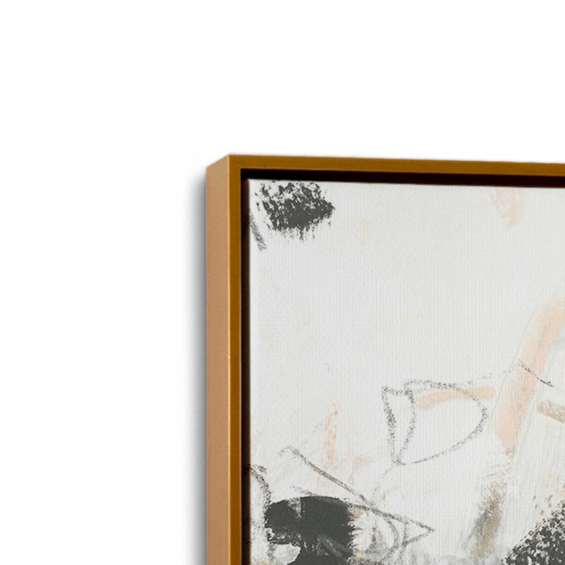 «Rouge à lèvres et gris anthracite III» par June Erica Vess, reproduction d'art sur toile, H 12 po x l 12 po, Doré