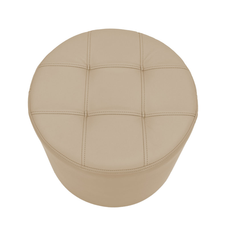 Faux Leather Ottoman, Sand Faux Leather