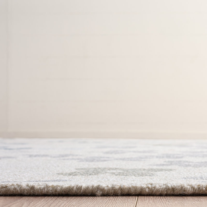 Martha Stewart 3551, laine touffetée à la main à 80%; Tapis floral 20% coton, Rectangle 8 pi 0 po x 10 pi 0 po