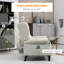 Fauteuil inclinable en lin blanc avec massage par vibrations