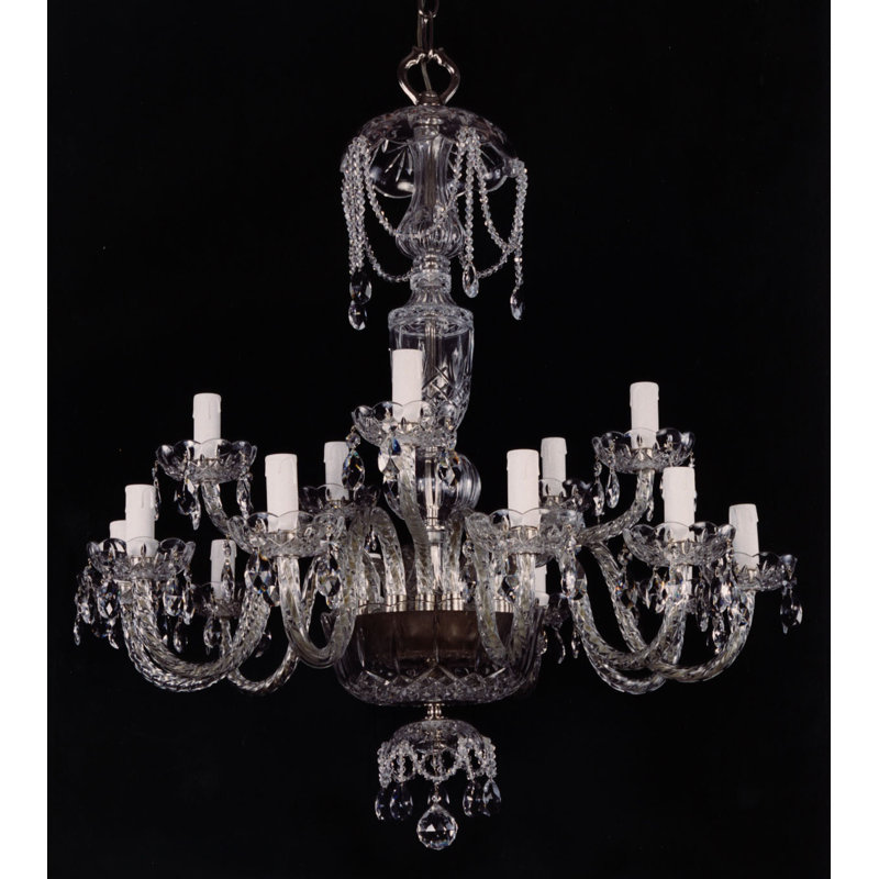 Crumpler 15 - Light Candle Style Chandelier, Polished Chrome Plated