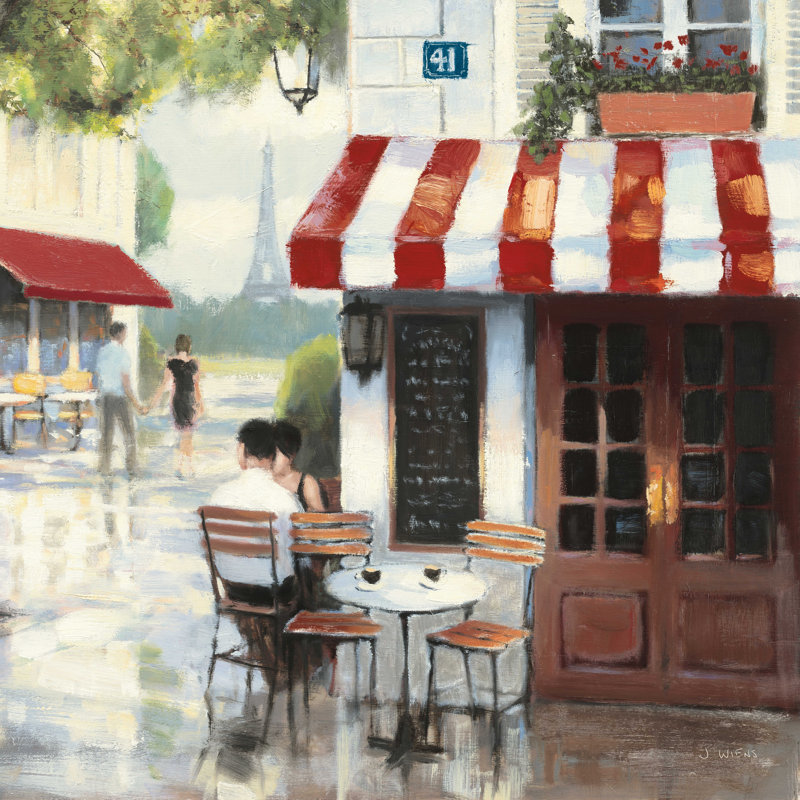 Détente au café II, H 30 po x l 30 po