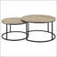 Ensemble de 2 tables basses gigognes rondes en pin pour un intérieur élégant et peu encombrant