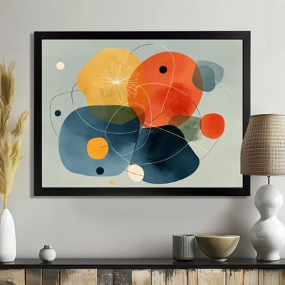 «Minimalist Meditation Stone Collage - Midcentury Modern Art, Blue Mid-Century Modern, reproduction sur toile
