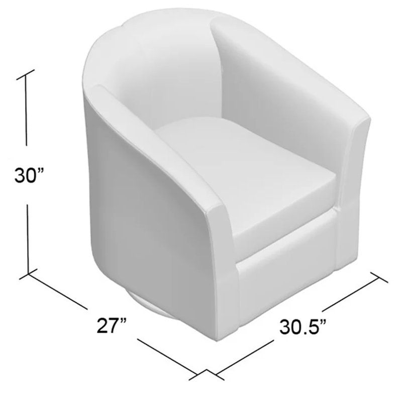 Fauteuil demi-tonneau pivotant 31 po Hansell, Ciel Chloe