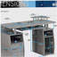 Bureau d'ordinateur complet avec rangement, gris