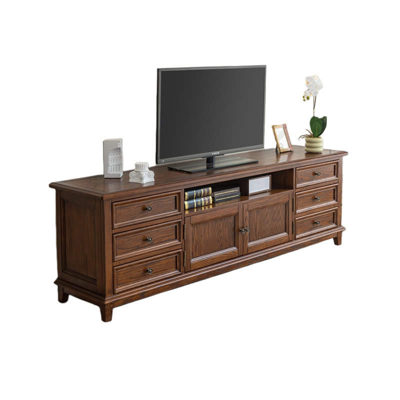 Meuble télé rétro en bois massif brun