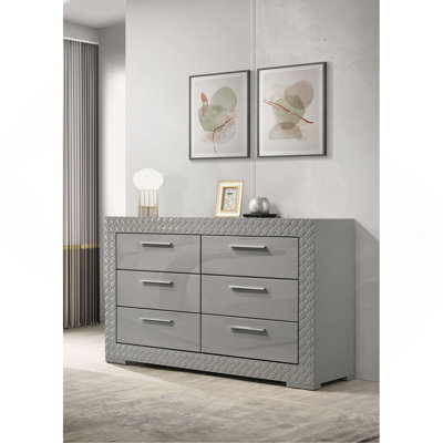 Commode 6 tiroirs ultrabrillante