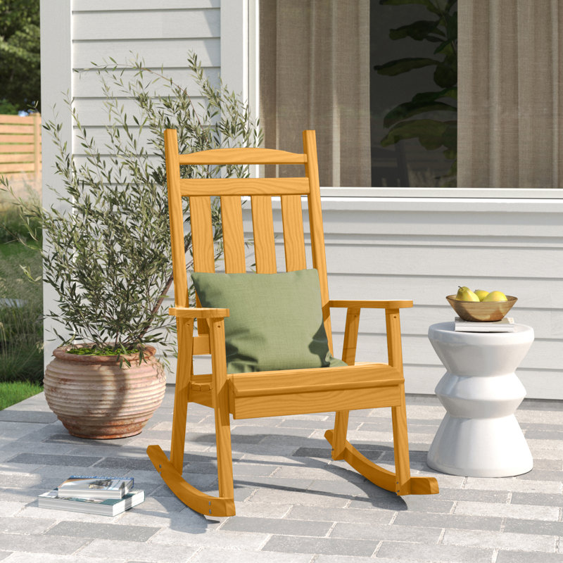 Chaise berçante en bois massif Beda Classic, Teinture naturelle