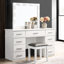 Tabouret de coiffeuse blanc avec siège rembourré