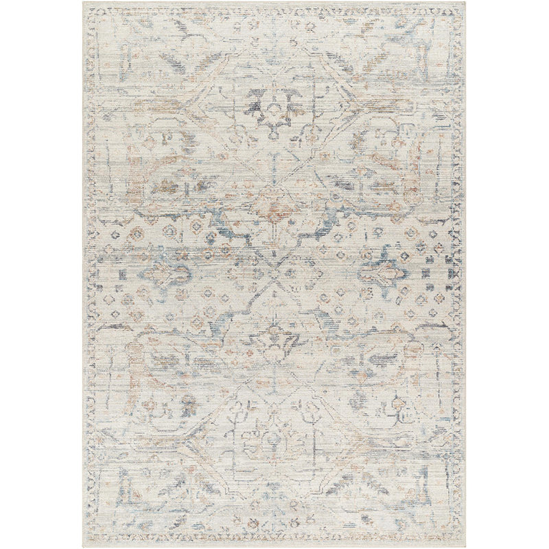 Marlene Light Blue Rectangular Machine Woven Area Rug