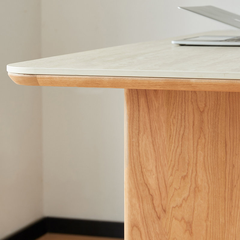 Bureau d'écriture durable en bois de cerisier, H 29,52 po x l 62,99 po x P 33,46 po