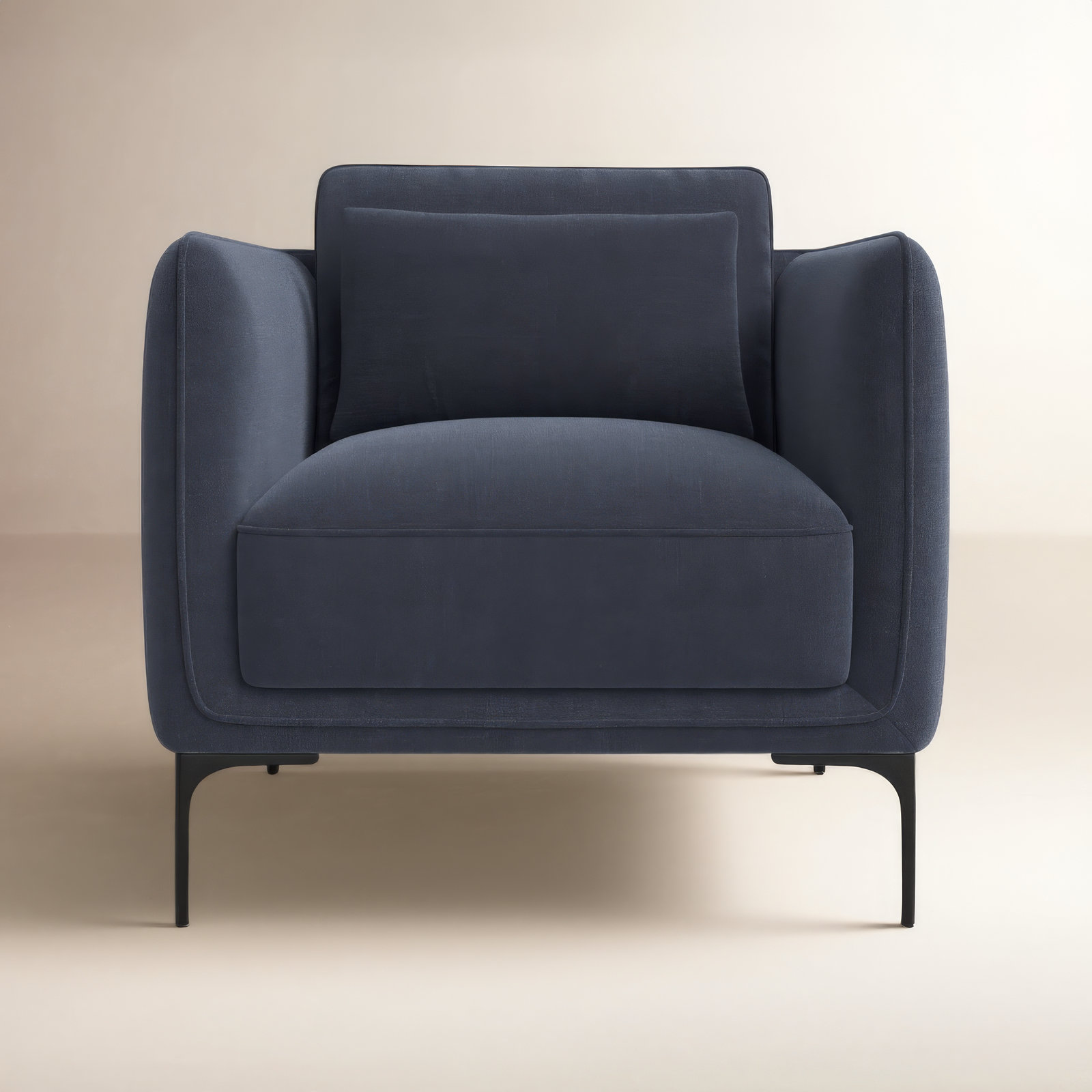 Rae Linen Armchair, Effie Indigo Performance Linen