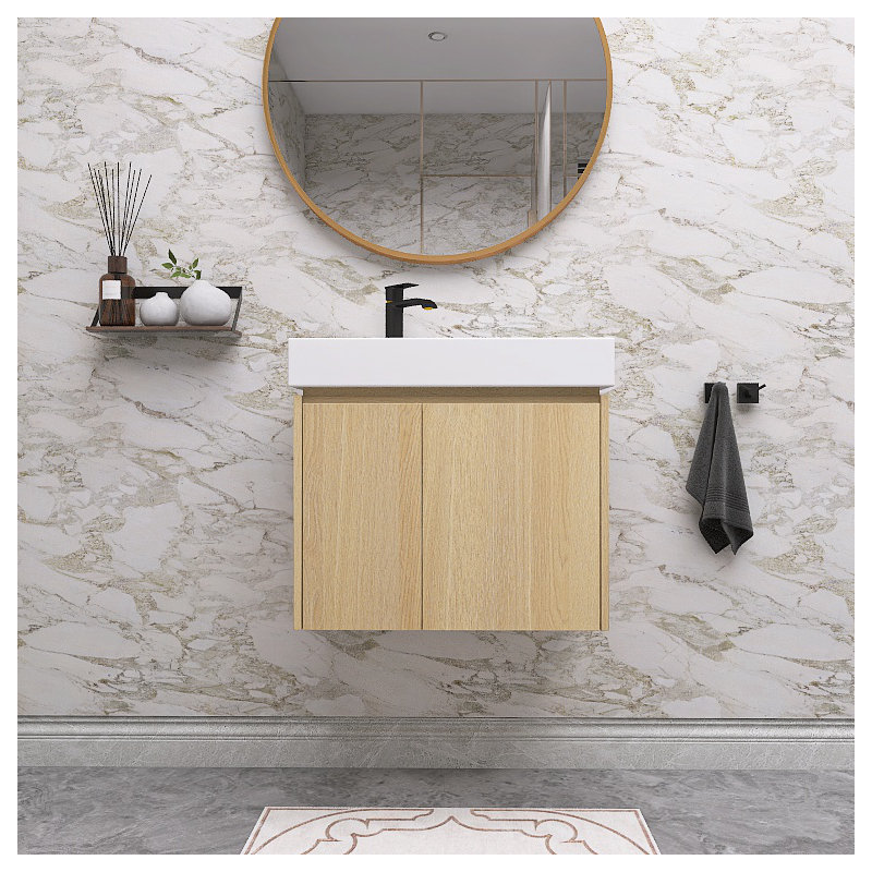 Meuble-lavabo avec plateau Jaiel, Beige