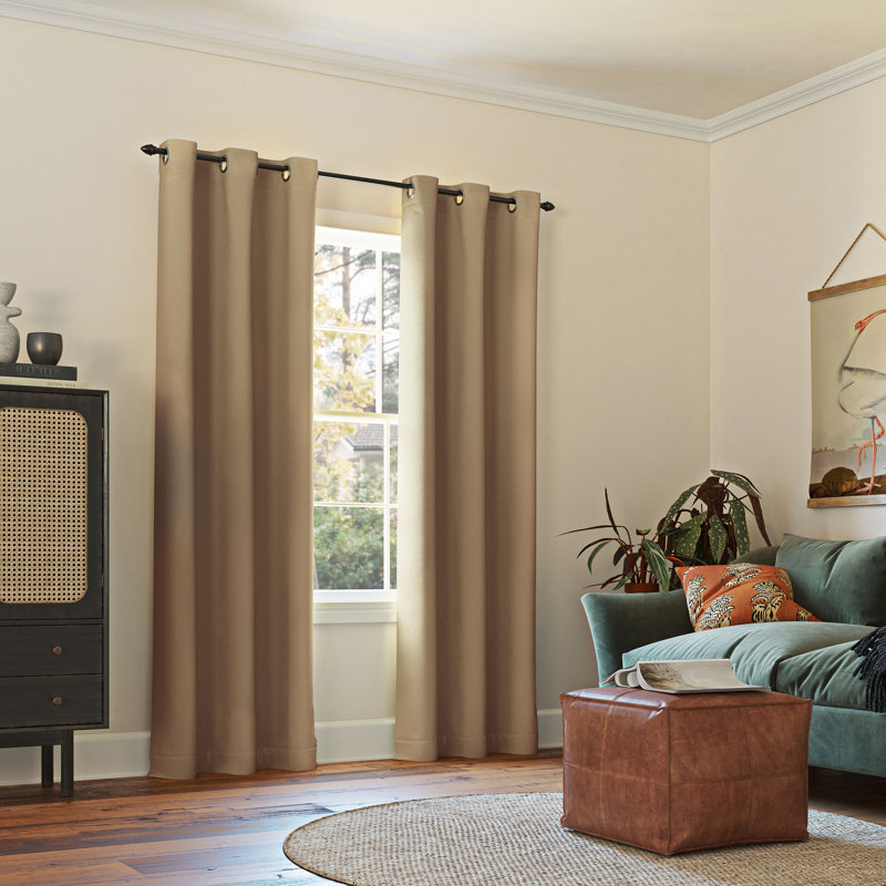 Panneau de rideau occultant avec œillets Burrier Wayfair Basics, Taupe, L 40 po x L 95 po