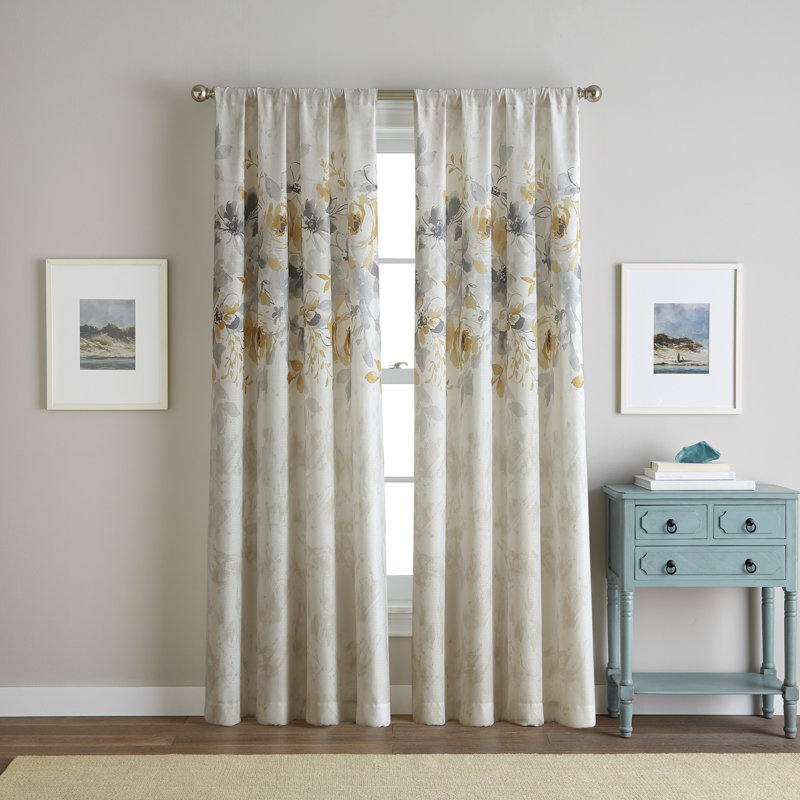 Panneau de rideau simple semi-diaphane Edmonton, Or, L 50 po x L 84 po
