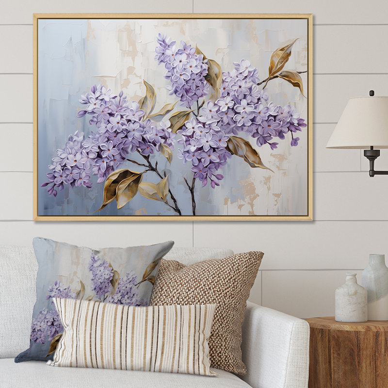 " Pastel Lilac Dreams III " Print, White Floater Framed, 30" H x 40" W