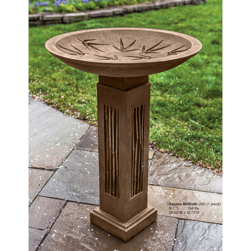 Sagano Birdbath, Aged Limestone
