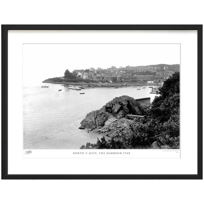 Borth Y Gest, The Harbour 1940 - Single Picture Frame Print, 28cm H x 36cm W x 2.3cm D