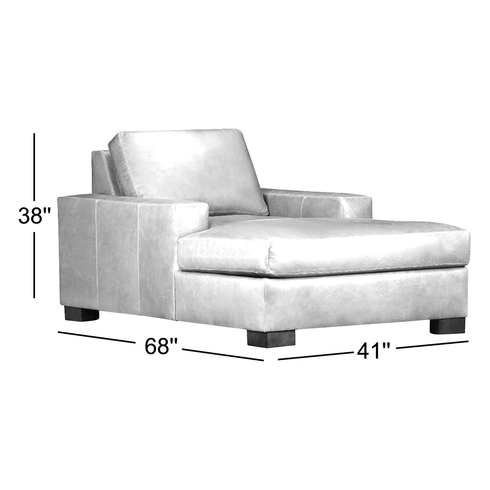 Jonie Genuine Leather Chaise Lounge, Steamboat Caramel Genuine Leather