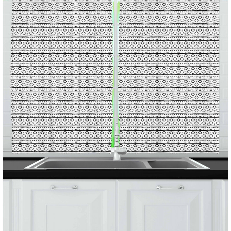 Geometric Tailored Kitchen Curtain