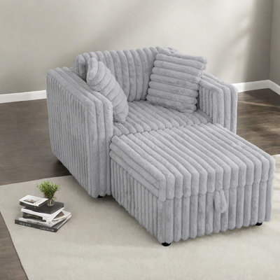 Canapés avec rangement, chaise longue moderne en métal à structure en peluche de 61,4 pouces