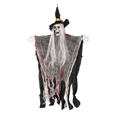 Halloween Decoration Skeleton Hanging Ghost Witch With Hat Skeleton Hanging Ghost Haunteds House Room Scene Decoration Props