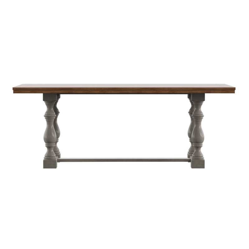 Marcotte Solid Wood Dining Table, Antique Gray