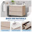 Meuble-lavabo suspendu de 61 cm (24 po), armoire cannelée avec 2 tiroirs à fermeture amortie, lavabo en céramique blanche, robinetterie à 3 trous de 10 cm (4 po)