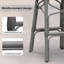  Ensemble de 2 tabourets français en rotin de patio en aluminium avec dossier en treillis-1122036330