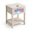 Grande table de chevet avec éclairage DEL 6 couleurs et station de recharge sans fil Qi2