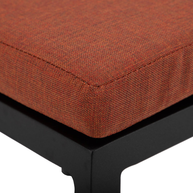 Tabouret de patio avec structure en aluminium thermolaqué et coussin amovible, collection Chelsea, Orange